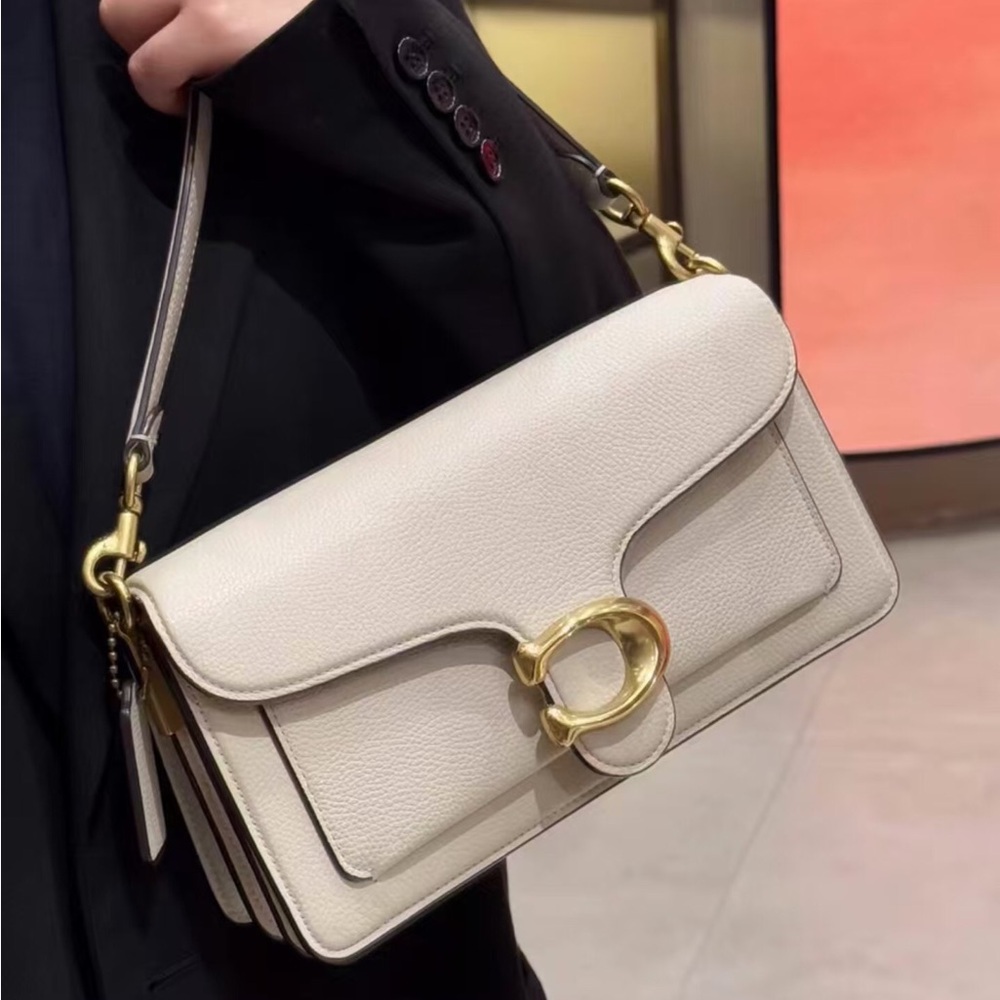 Coach Ivory Shoulder Bag with Gold Accents - Picture 4 of 6